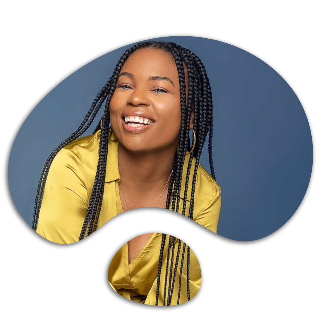 mage of a woman in a yellow shirt smiling from getting support from black female therapy in Atlanta, GA. If you are looking for "black female therapists near me" we can help with therapy for women of color in Atlanta, GA.