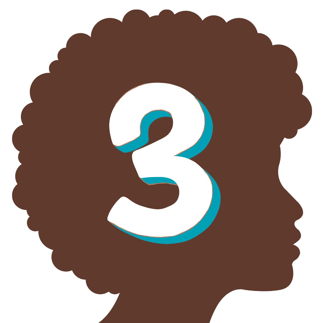Step 3: Silhouette view of brown skin Black woman looking right